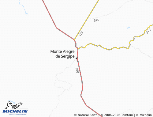Carte MICHELIN Monte Alegre de Sergipe - ViaMichelin