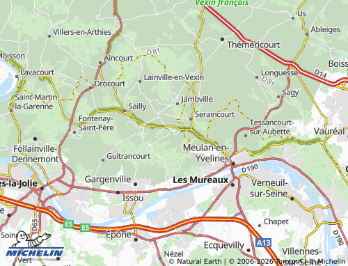 Carte MICHELIN Oinville-sur-Montcient - ViaMichelin