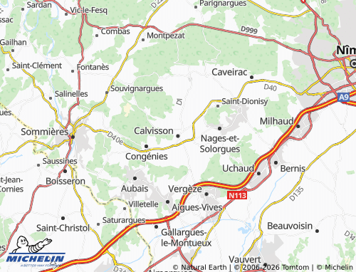 Carte MICHELIN Calvisson - ViaMichelin