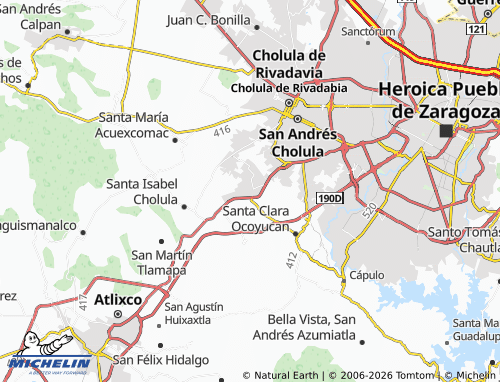 Mapa MICHELIN Chipilo de Francisco Javier Mina - ViaMichelin
