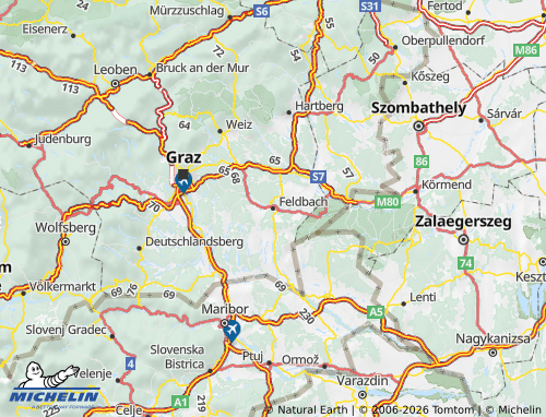Mapa MICHELIN Südoststeiermark - ViaMichelin