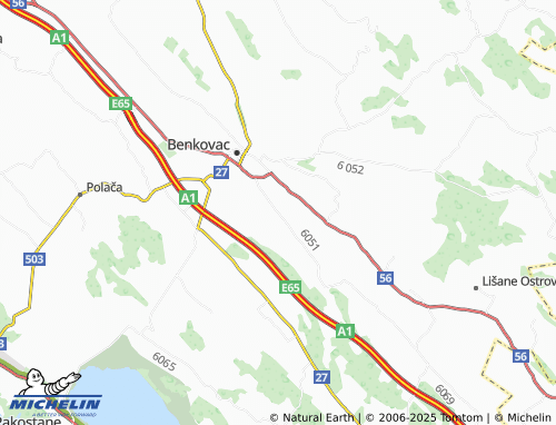 Mapa MICHELIN Perušić Benkovački - ViaMichelin