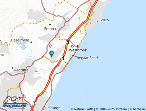 MICHELIN Tongaat Beach map - ViaMichelin