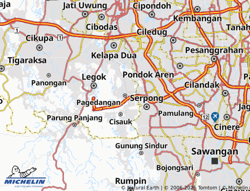 Mapa MICHELIN Pagedangan - ViaMichelin