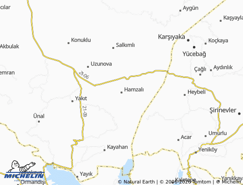 MICHELIN Hamzalı map - ViaMichelin