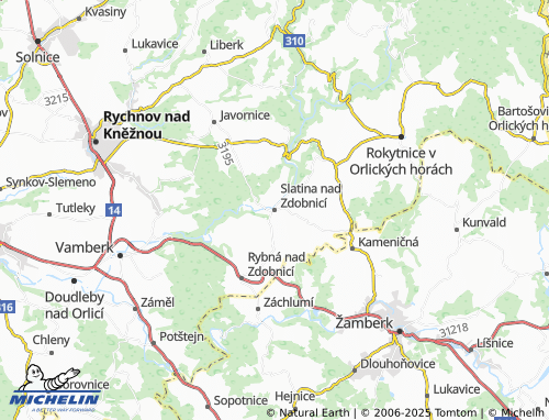 MICHELIN-Landkarte Slatina nad Zdobnicí - ViaMichelin