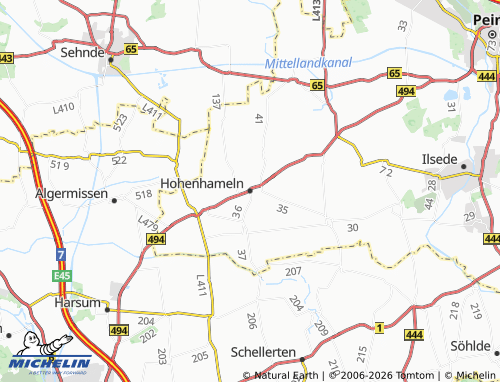 MICHELIN Hohenhameln map - ViaMichelin