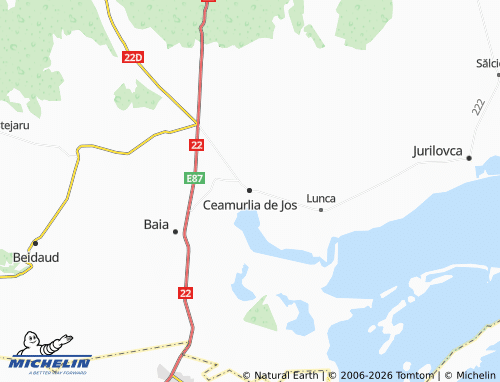 MICHELIN Ceamurlia de Jos map - ViaMichelin