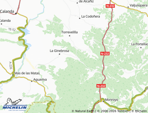 Kaart MICHELIN La Cañada de Verich - ViaMichelin