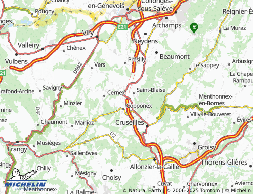 MICHELIN Jussy map - ViaMichelin