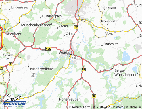 MICHELIN-Landkarte Weida - ViaMichelin