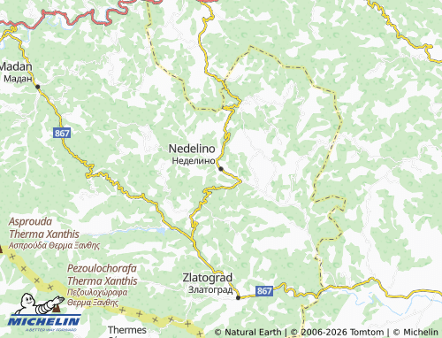 MICHELIN Nedelino map - ViaMichelin