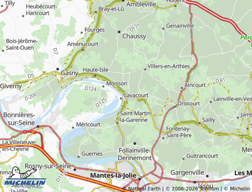 MICHELIN Vétheuil map - ViaMichelin