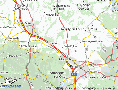MICHELIN Bornel map - ViaMichelin