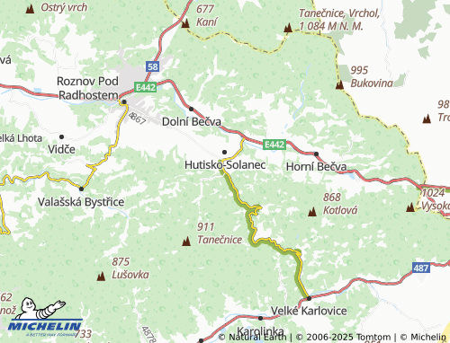 MICHELIN Solanec pod Soláněm map - ViaMichelin