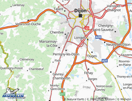 MICHELIN-Landkarte Perrigny-lès-Dijon - ViaMichelin