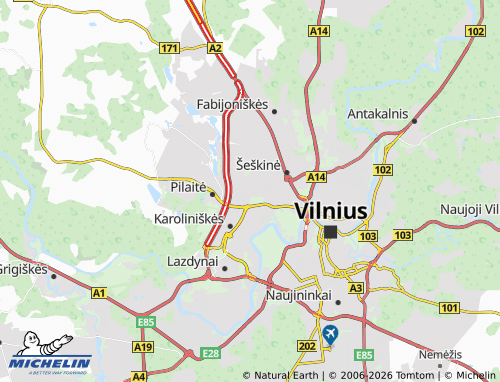 Mappa MICHELIN Viršuliškės - ViaMichelin