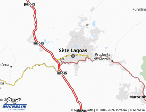 MICHELIN Sete Lagoas map - ViaMichelin