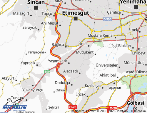 MICHELIN Konutkent map - ViaMichelin
