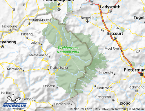 MICHELIN Mokhotlong map - ViaMichelin