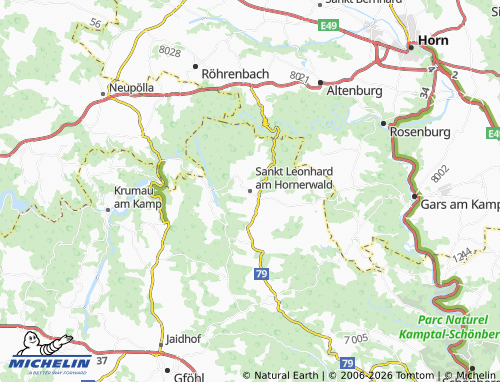 MICHELIN Sankt Leonhard am Hornerwald map - ViaMichelin