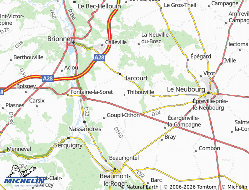 MICHELIN Thibouville map - ViaMichelin