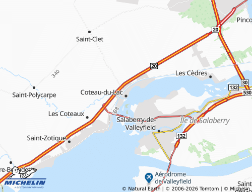 Carte MICHELIN Coteau-du-Lac - ViaMichelin