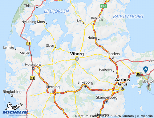 Carte MICHELIN Midtjylland - ViaMichelin