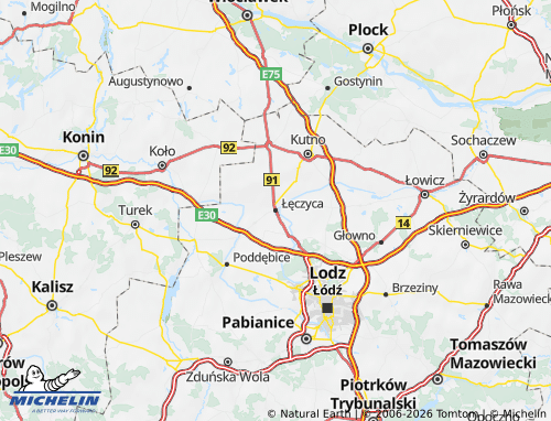 MICHELIN-Landkarte Leczycki - ViaMichelin