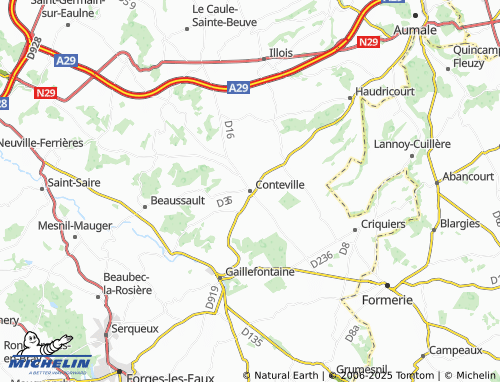 MICHELIN Conteville map - ViaMichelin
