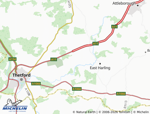Carte MICHELIN Roudham - ViaMichelin
