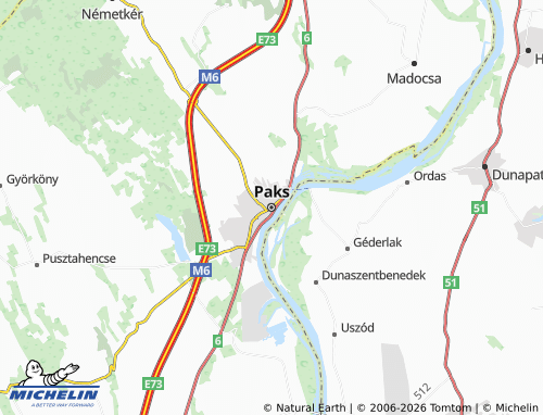 MICHELIN-Landkarte Paks - ViaMichelin