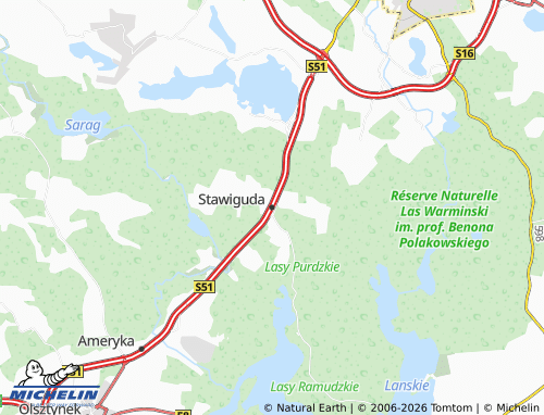 MICHELIN Stawiguda map - ViaMichelin