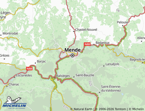 Mapa MICHELIN Mende - ViaMichelin