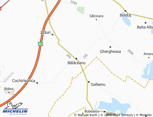 MICHELIN Bălăceanu map - ViaMichelin