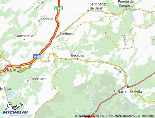 MICHELIN Becedas map - ViaMichelin