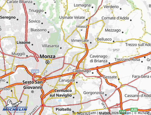 MICHELIN Concorezzo map - ViaMichelin