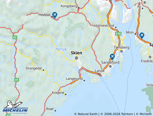 MICHELIN Telemark map - ViaMichelin