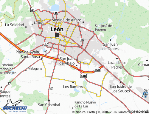 Mappa MICHELIN Villa de León - ViaMichelin