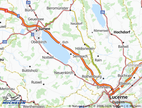 Mapa MICHELIN Sempach - ViaMichelin