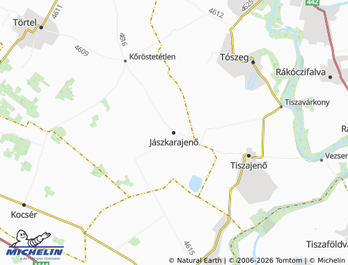 MICHELIN Jászkarajenő map - ViaMichelin