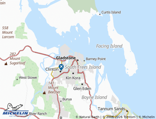 Mappa MICHELIN Gladstone Central - ViaMichelin