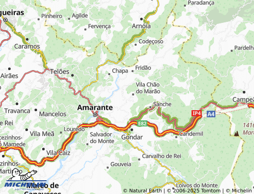 MICHELIN Ribas de Vila Chão do Marão map - ViaMichelin