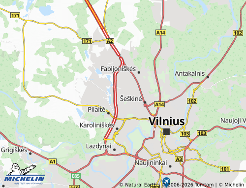 Carte MICHELIN Justiniškės - ViaMichelin