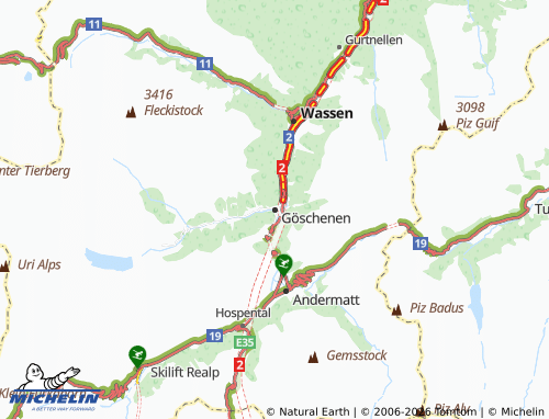 MICHELIN Göschenen map - ViaMichelin