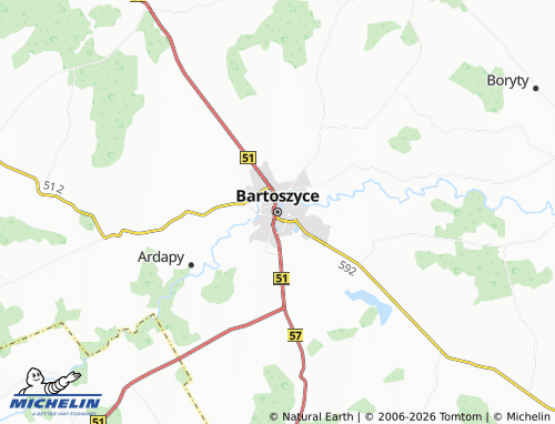 Mapa MICHELIN Bartoszyce - ViaMichelin