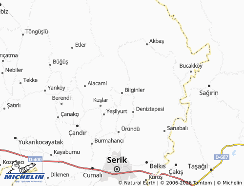 Mapa MICHELIN Bilginler - ViaMichelin