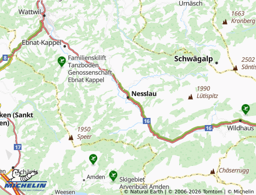 MICHELIN Nesslau map - ViaMichelin