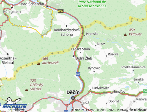 Kaart MICHELIN Dolní Žleb - ViaMichelin