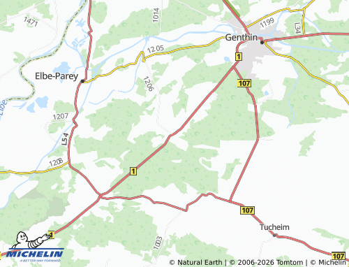 MICHELIN Parchen map - ViaMichelin